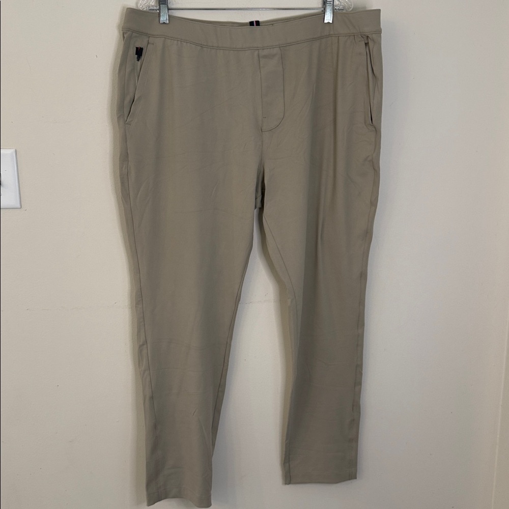 Fourlaps Equip Pant Twig Tan athletic elastic waist pockets straight leg SZ XXL